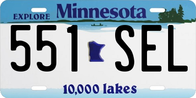 MN license plate 551SEL