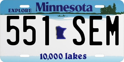 MN license plate 551SEM