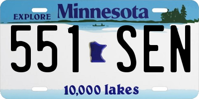 MN license plate 551SEN