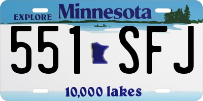 MN license plate 551SFJ