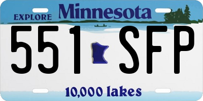 MN license plate 551SFP