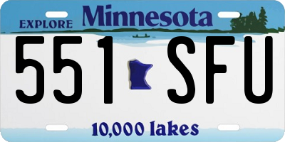 MN license plate 551SFU