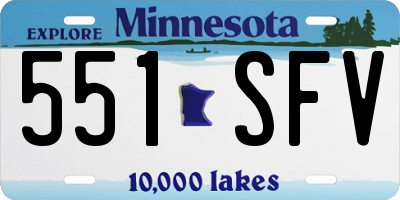 MN license plate 551SFV