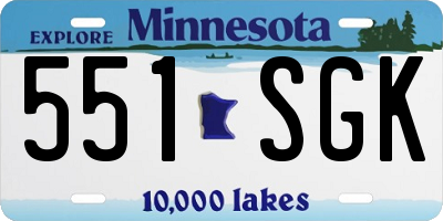 MN license plate 551SGK
