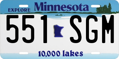 MN license plate 551SGM