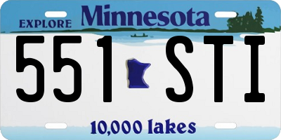 MN license plate 551STI