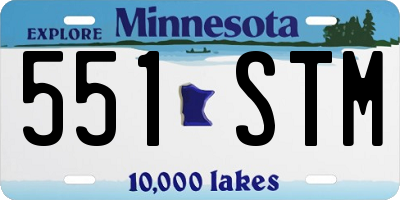 MN license plate 551STM