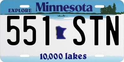 MN license plate 551STN