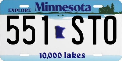 MN license plate 551STO