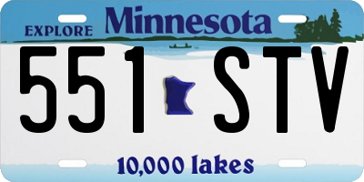 MN license plate 551STV