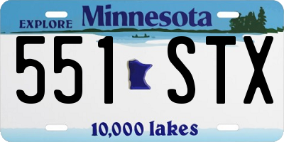 MN license plate 551STX