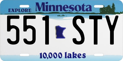 MN license plate 551STY