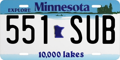 MN license plate 551SUB