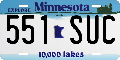 MN license plate 551SUC