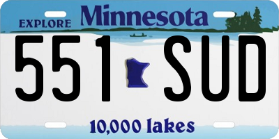 MN license plate 551SUD