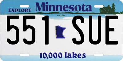 MN license plate 551SUE