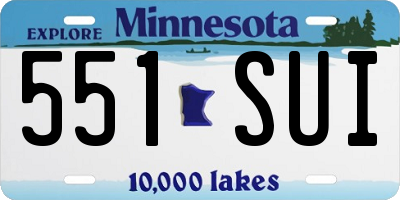 MN license plate 551SUI