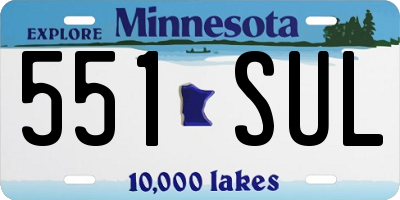 MN license plate 551SUL