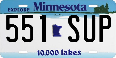 MN license plate 551SUP