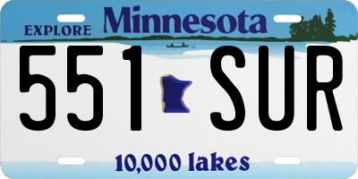MN license plate 551SUR