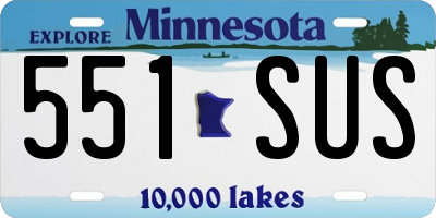MN license plate 551SUS