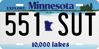 MN license plate 551SUT