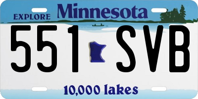MN license plate 551SVB