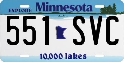 MN license plate 551SVC