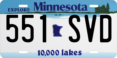 MN license plate 551SVD