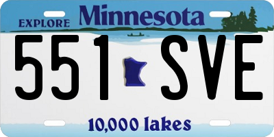 MN license plate 551SVE