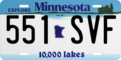 MN license plate 551SVF