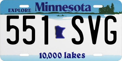 MN license plate 551SVG