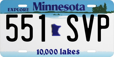 MN license plate 551SVP