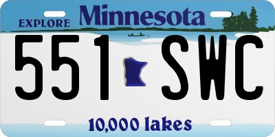 MN license plate 551SWC