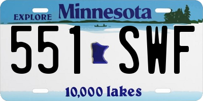 MN license plate 551SWF