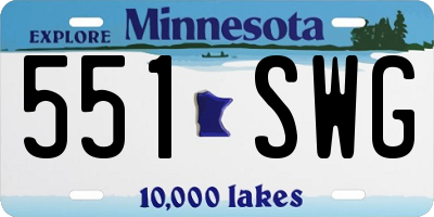 MN license plate 551SWG