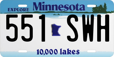MN license plate 551SWH
