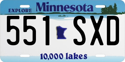 MN license plate 551SXD