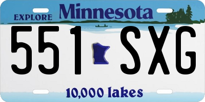 MN license plate 551SXG