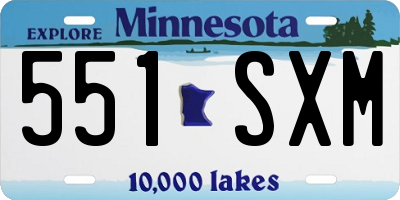 MN license plate 551SXM
