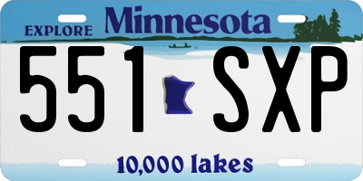 MN license plate 551SXP