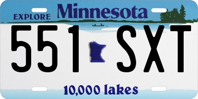 MN license plate 551SXT