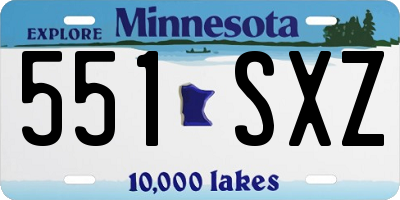 MN license plate 551SXZ