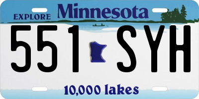MN license plate 551SYH