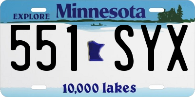 MN license plate 551SYX