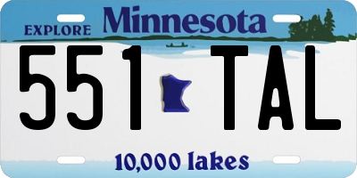 MN license plate 551TAL