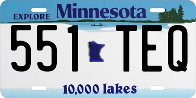 MN license plate 551TEQ