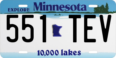 MN license plate 551TEV