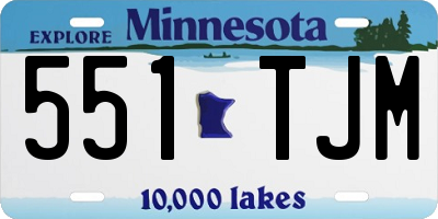 MN license plate 551TJM