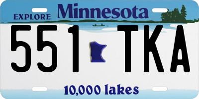 MN license plate 551TKA
